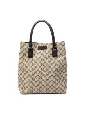 Gucci Vertical Tote Beige Brown GG Canvas
